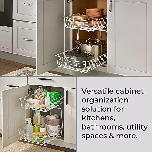 ClosetMaid 14 in. Pull Out Cabinet Organizer, 2 Tier, Heavy Duty, Slide Out P...
