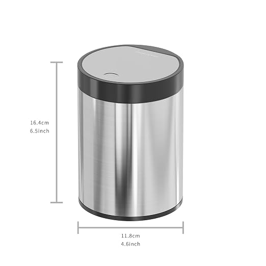 Mini Trash Can for Desk 0.4 Gallon, 1.5L Stainless Steel mini Desk Trash can - Image 6