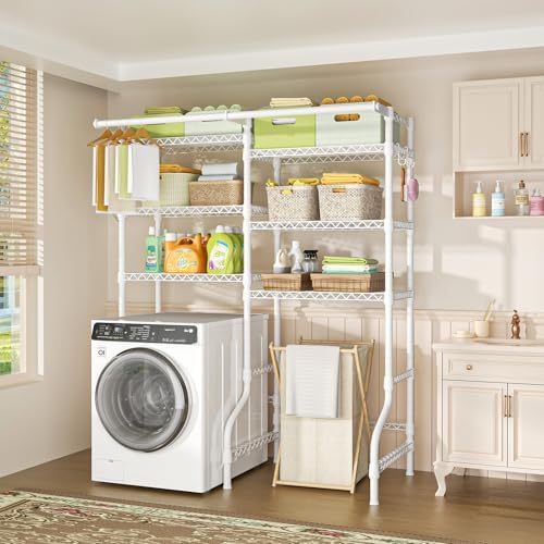 Ulif U13 Medium Over Washer and Dryer Storage Shelves, 6 Tiers Laundry Rack