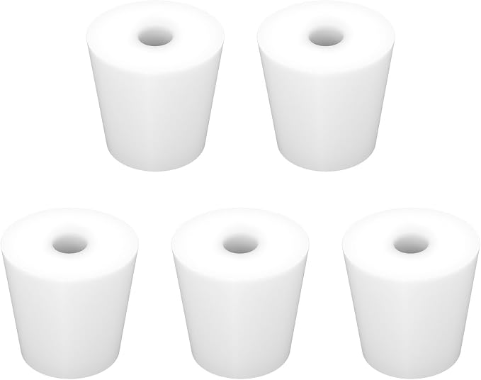 Labasics 5-Pack 5# Single-Hole Silicone Stoppers, Durable and Reusable Silicone by Labasics
