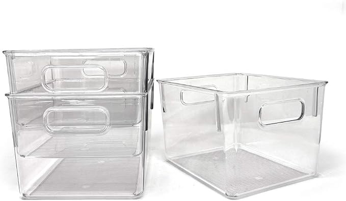Isaac Jacobs 3-Pack Medium Clear Storage Bins - Image 4