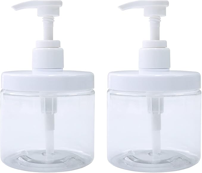 Cosywell Pump Bottle Dispenser Plastic Refillable Bottles Wide Mouth Jar Style by Cosywell