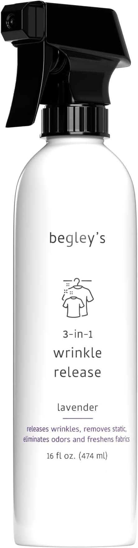 Begley's 3-in-1 Wrinkle Remover, Quick Fix Wrinkle Release, Static Cling Remover by Begleys