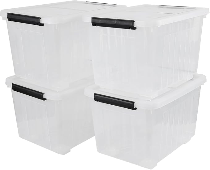 30 Quart Clear Plastic Latch Storage Bins - Image 7
