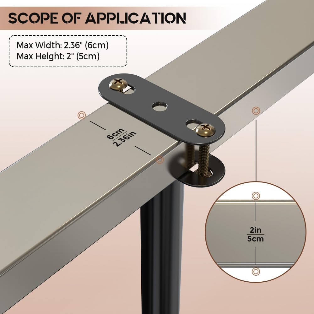 Under Bed Metal Support Legs, Adjustable Height Bed Frame Support Leg, Bed Slat Support Leg for Heavy Duty/Wooden/King/Queen Bed Frame (7"-12.6" (4pcs))