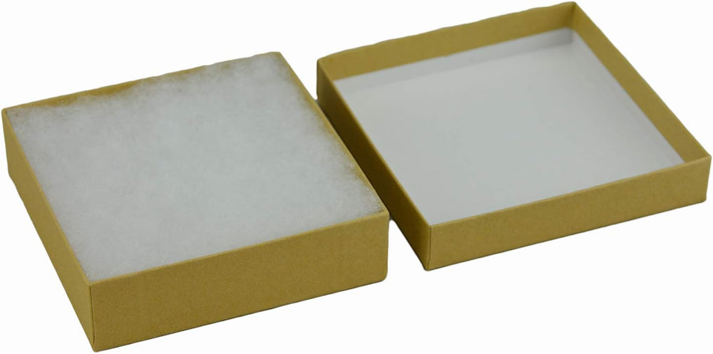 JPB Kraft Cotton Filled Jewelry Box #33 (Case of 100) 3.5 inches x 3.5 inches