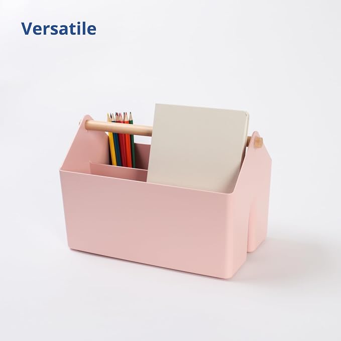 BLUE GINKGO Medium Storage Basket – Plastic Caddy - Image 3