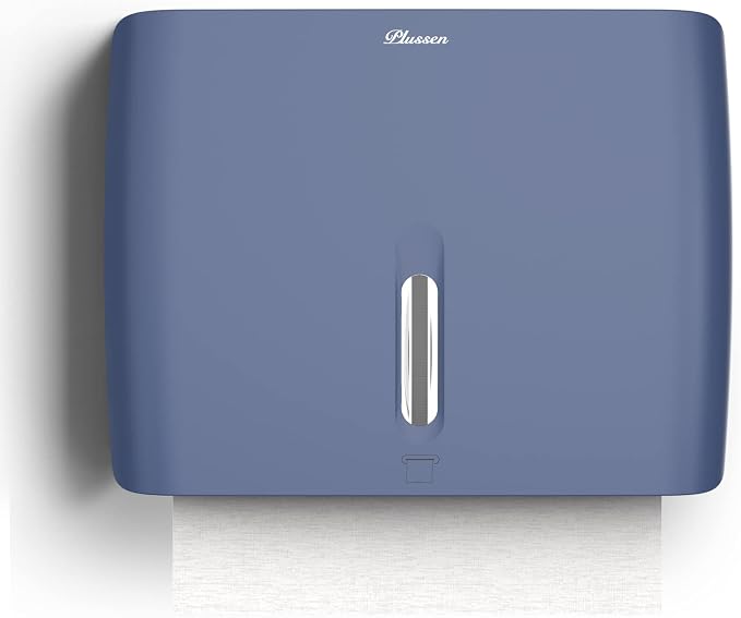 Paper Towel Dispenser Wall Mount, Capacity 200+ Sheets ZFold Tri Fold Blue by PLUSSEN