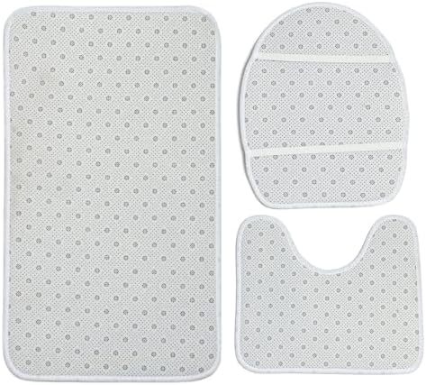 4th of July Bathroom Rugs and Mats Sets 3 Piece Patriotic Stars Gnomes Bath Sets Non Slip Bath Rug Set with U Shape Rug Fireworks Grey Buffalo Plaid Contour Toilet Rug for Bathroom Floor Large Size