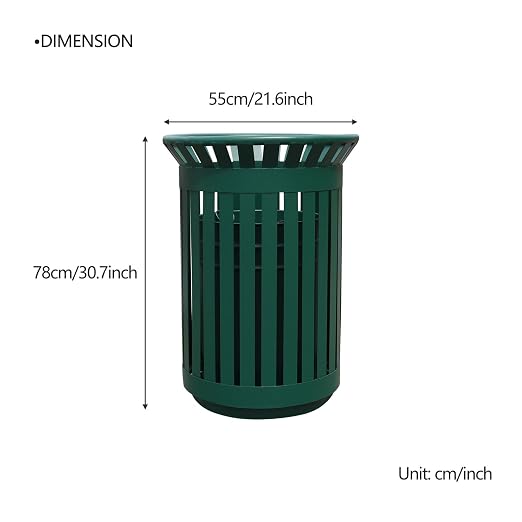 Outdoor Metal Slatted Trash Receptacle, Waste Receptacle，Commercial Trash Cans - Image 2