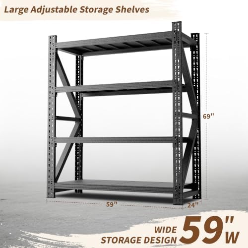 Heavy Duty Garage Shelving, Metal Storage Shelves, 5000 LBS