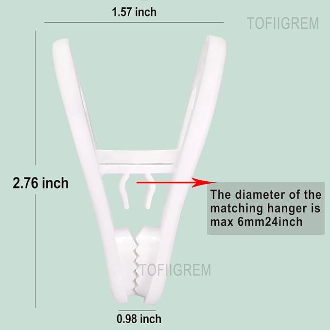 White Hanger Clips 60 Pack, Clothes Pins Finger Clip - Image 5