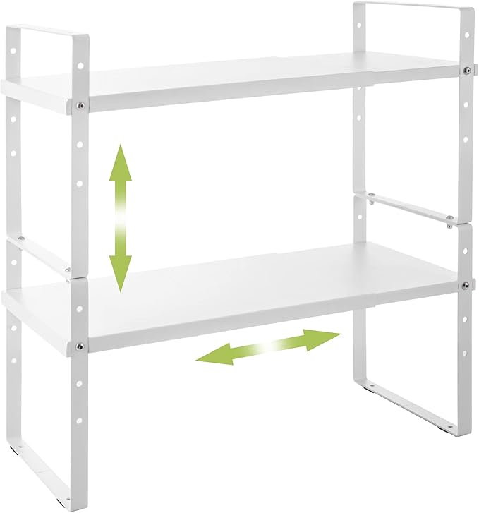 Expandable Cabinet Shelf Organizer Rack, Stackable Kitchen Counter Storage by Acorss-Star