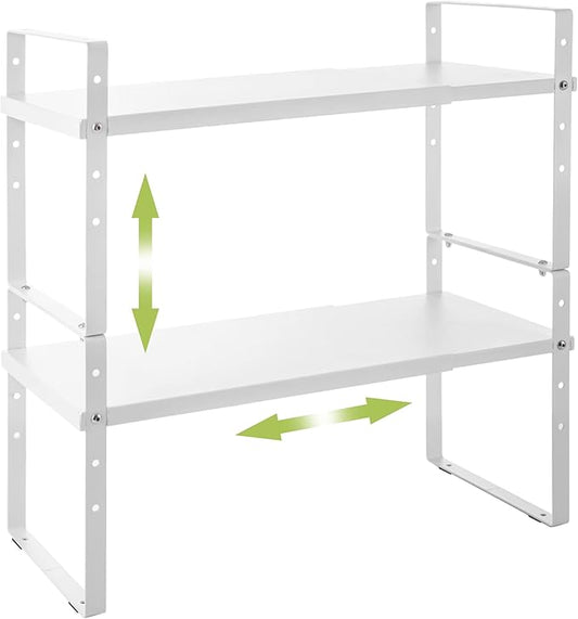 Expandable Cabinet Shelf Organizer Rack, Stackable Kitchen Counter Storage by Acorss-Star