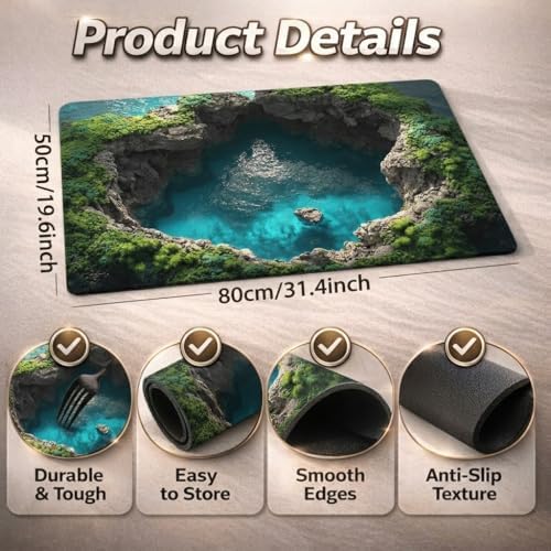 3D Optical Illusion Bath Mat, Diatomaceous Earth Bathroom Mat with Non-Slip Rubber Backing, Super Absorbent Quick Dry Floor Mat for Bathroom, Bedroom, Entryway (3d-L-19.69×31.50in)
