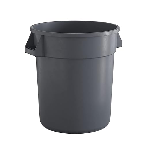 20 Gallon Gray Round Commercial Trash Can by Krollen+Industrial