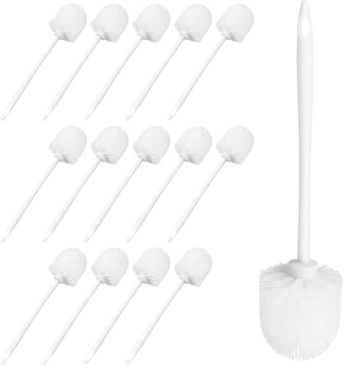 Homaisson Toilet Brush Set 15 Pack, Long Handle Plastic Toilet Cleaning Brushes by Homaisson