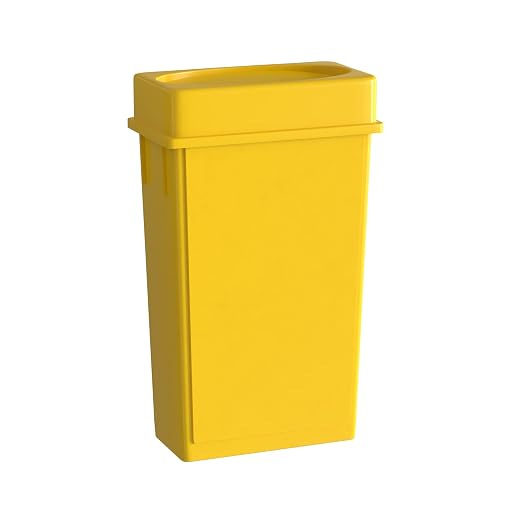 23 Gallon Yellow Slim Jim Trash Can by Krollen+Industrial