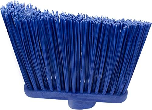 SPARTA Broom Head Angled, Un-Flagged for Large Debris Indoor, Outdoor, Home, Restaurant, Lobby, Office, Plastic, 12 Inches, Blue
