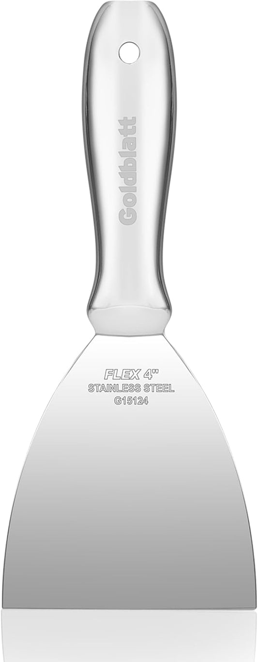 Goldblatt 4" Putty Knife, One-Piece Paint Scraper Tool, All Stainless Steel by GoldblattUSA