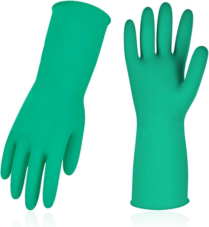 Vgo... 1-Pair Reusable Household Gloves, Rubber Dishwashing gloves, Extra by Vgo