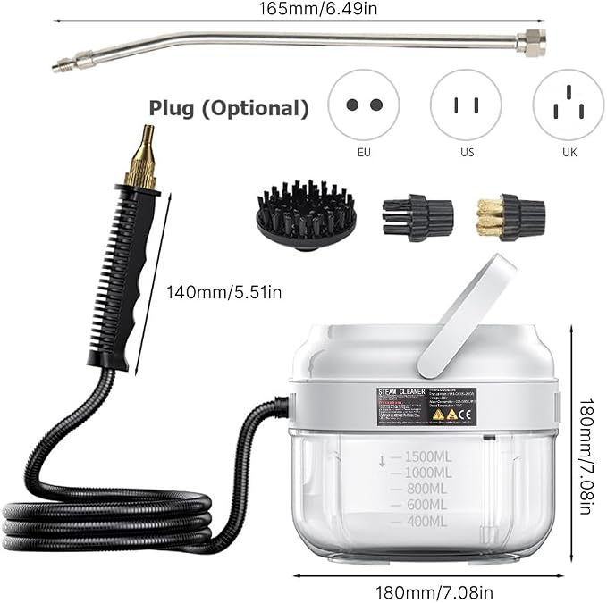 Irishom Pressurized Handheld Steam Cleaner - Image 7