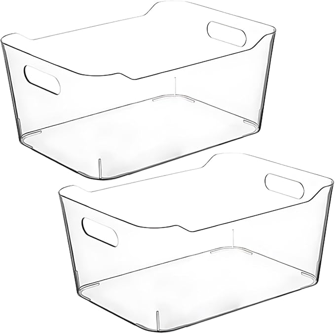 Clear Extra Large Plastic Storage Bins, Pantry Organizers and Storage by CONTROLKITCHEN
