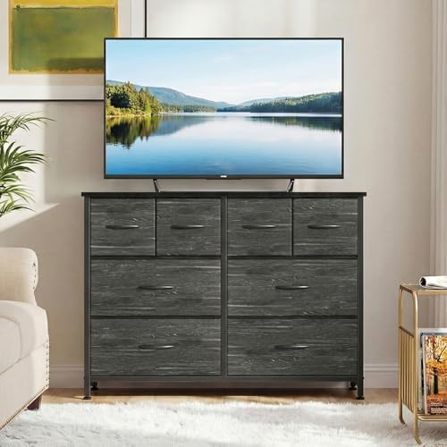 DUMOS Dresser for Bedroom with 8 Fabric Drawers, Wide Fabric Dresser