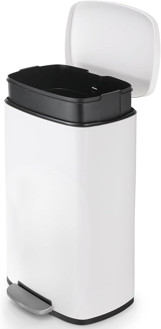 13.2 Gal Kitchen Trash Can, 50L Recycling or Garbage Bin, Brushed Stainless by ComfyCorner