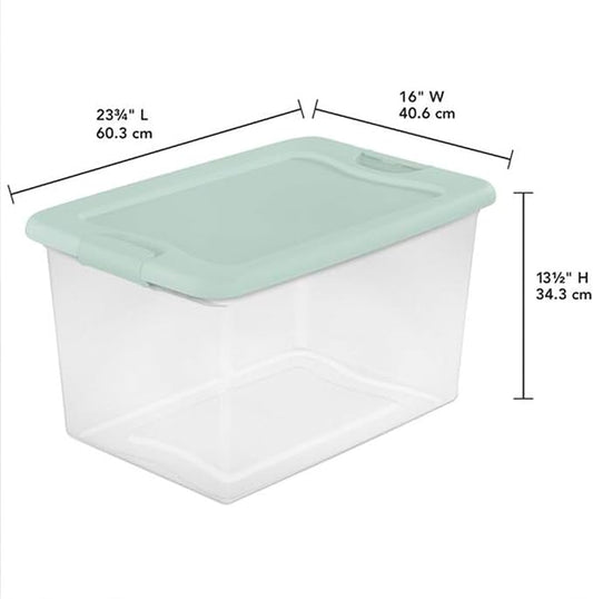 Sterilite 6 Pack Latching Box, 64 Quart, Mindful Mint - Image 2
