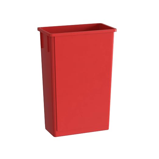 23 Gallon Red Slim Jim Trash Can by Krollen+Industrial