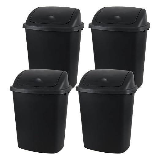 10 Gallon / 40 L Swing Lid Kitchen Trash Can, Classroom Garbage Bins, Plastic by Unknown