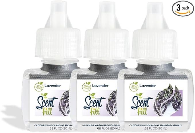 Scent Fill 100% Natural Lavender Plug in Air Freshener, Scented Oil Refills by ScentFill