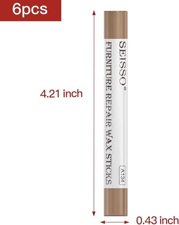 SEISSO Wood Filler Sticks- 6 Pcs, Furniture Repair Wax Crayons, Furniture - Image 2
