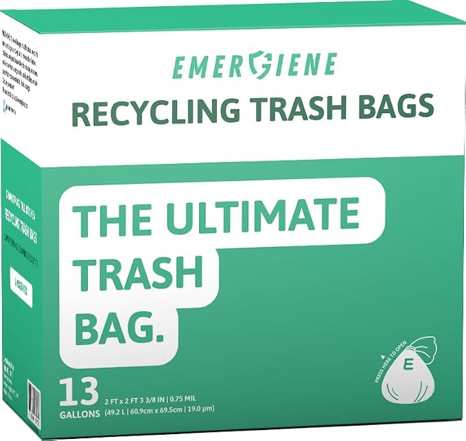 13 Gallon Recycling Trash Bags, Pre-Separated, Ultra Strong, Translucent Blue - Image 2
