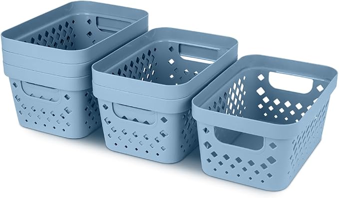 Glad Plastic Baskets for Organizing, Linen Closet, and Bathroom | Nesting Shelf - Image 6