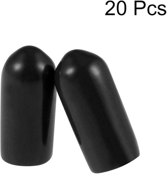 uxcell 20pcs Rubber End Caps 5mm ID Vinyl Round Tube Bolt Cap Cover Thread - Image 2