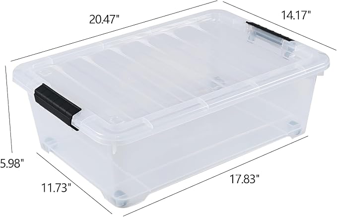 20 Quart Stackable Plastic Under Bed Bins - Image 2