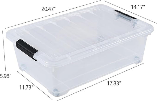 20 Quart Stackable Plastic Under Bed Bins - Image 2