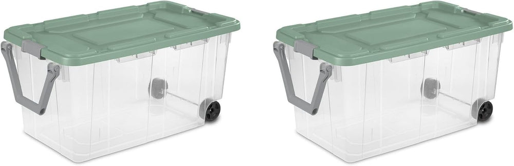 Extra Large Storage Bin, 40 Gallon Wheeled Plastic Storage Container with Han...