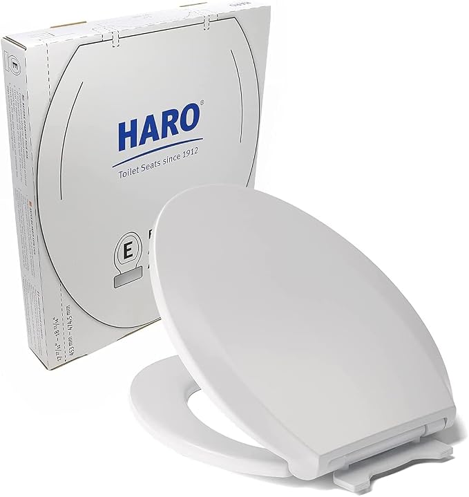 HARO | ELONGATED Toilet Seat | Slow-Close-Seat | Heavy-Duty up to 550 lbs by HARO