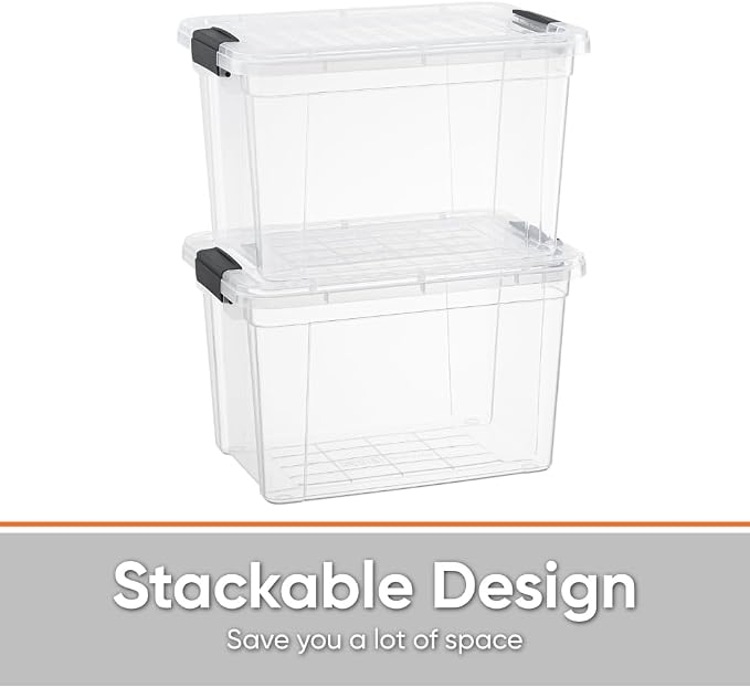 Superio Storage Bins with Lids- 2 Pack, 2.5 Qt Clear Boxes - Image 4