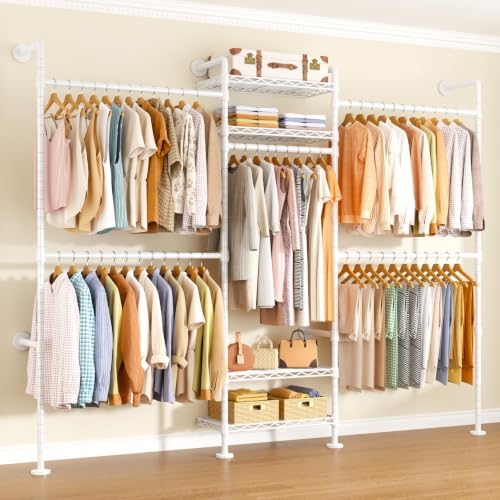 ULIFHOME M7 Wall-Mounted Clothes Rack, Heavy-Duty Garment Closet Rack