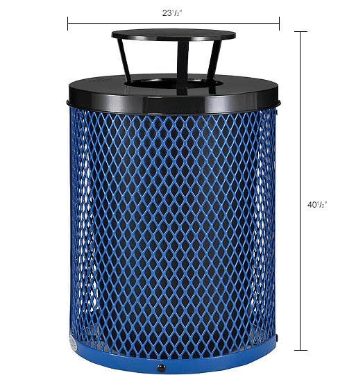 Global Industrial Outdoor Diamond Steel Trash Can - Image 9