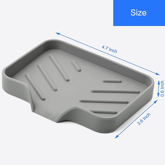 Sponge Holder with Drain Spout, Silicone Sponge Tray - Image 3