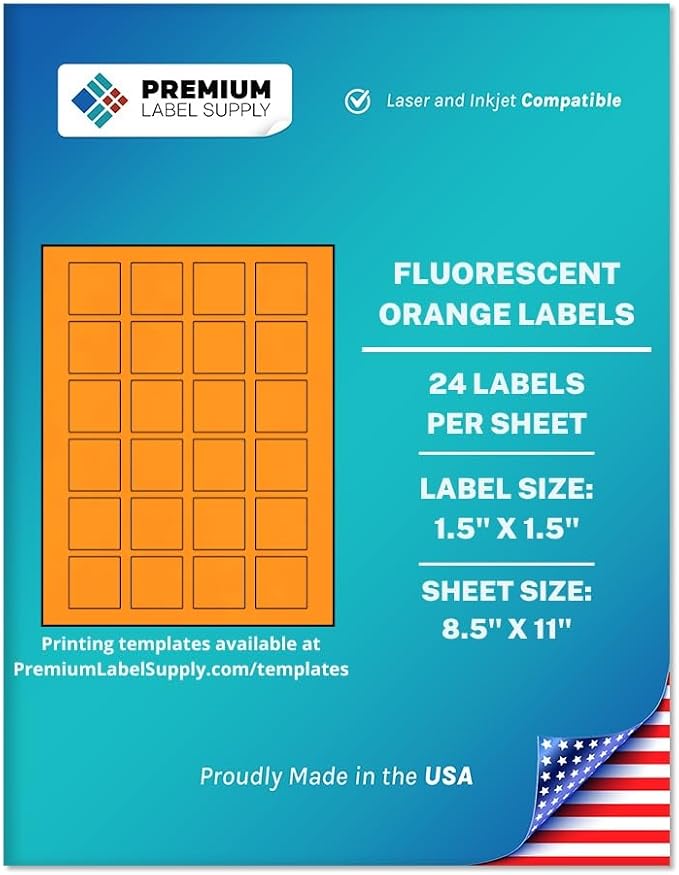 Premium Label Supply Bright Neon Color Fluorescent Sticker Labels by PremiumLabelSupply