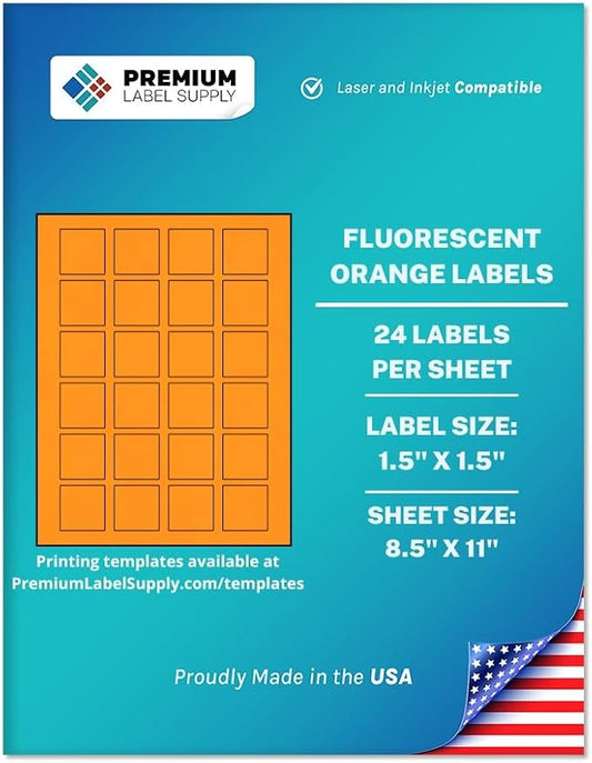 Premium Label Supply Bright Neon Color Fluorescent Sticker Labels by PremiumLabelSupply