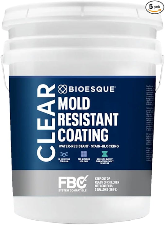 Bioesque Mold Resistant Coating, Water-Resistant, Stain-Blocking, Fast-Drying by Bioesque