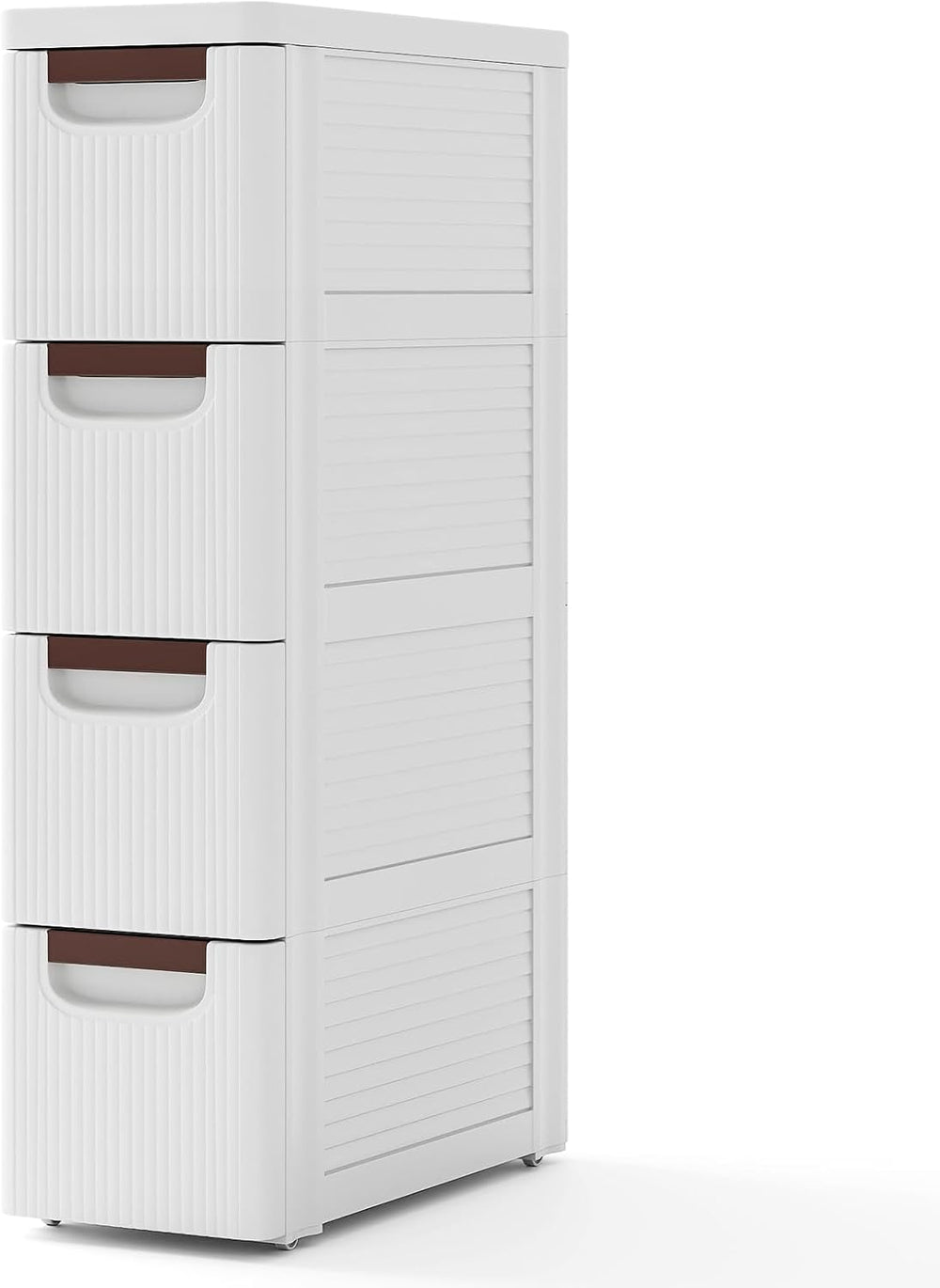 Giantex 4 Drawers Storage Cart, Narrow Plastic Dresser, Rolling Organizer Car...