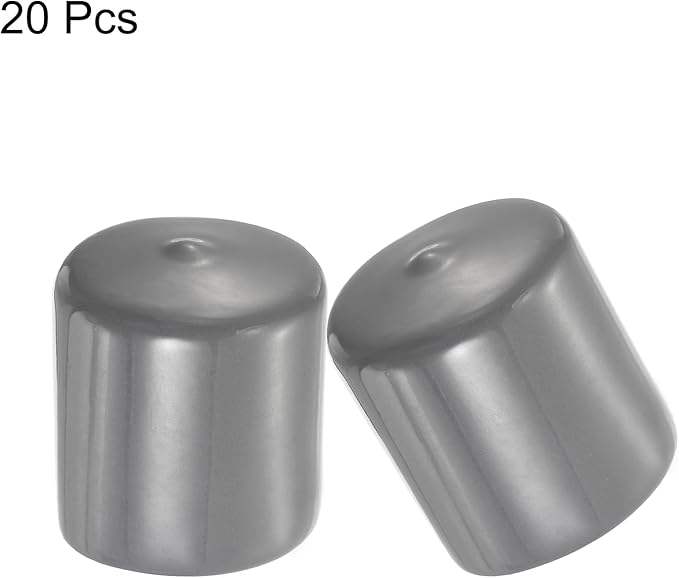 uxcell 20pcs Rubber End Caps 37mm ID Vinyl Cap Cover Screw Protectors Dark Grey - Image 2